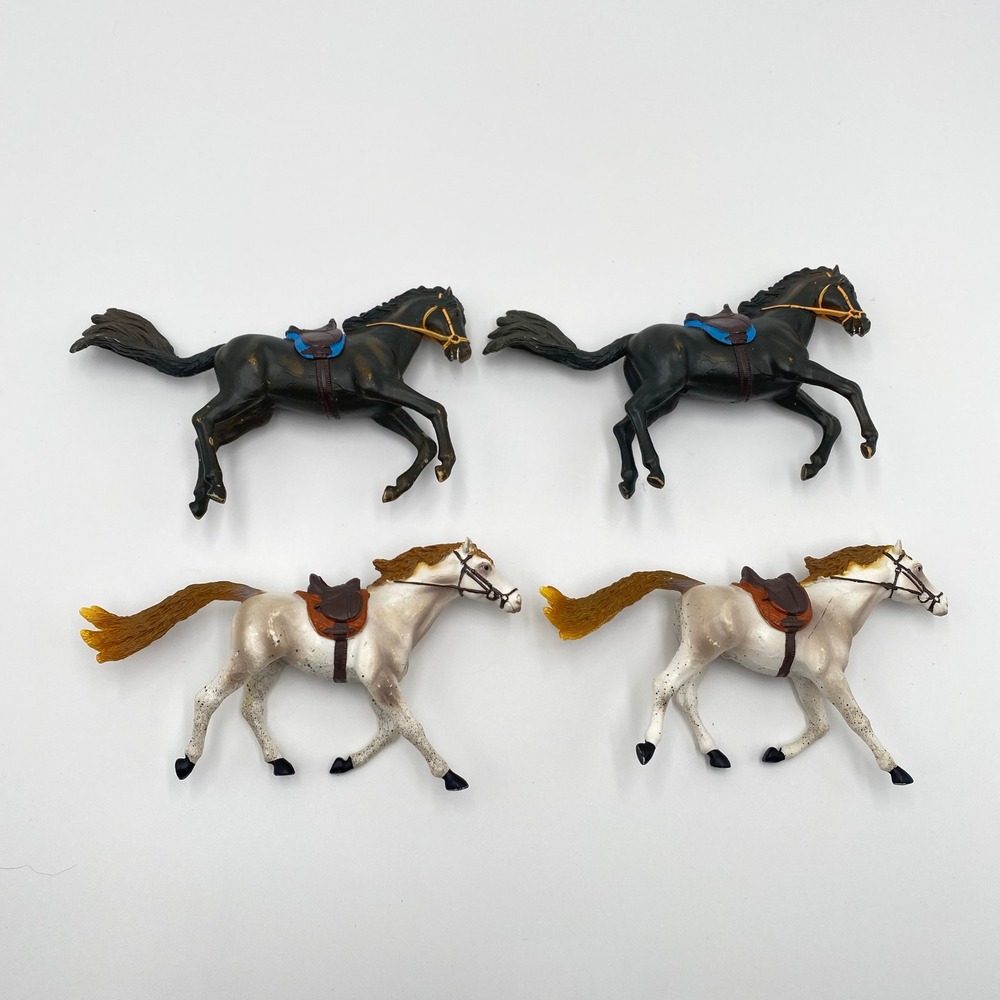 Vintage Toy Horses Lot 4 Papo Walking Horse Figurines Kids‎ Play Collection